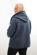 Kurtka damska Plus Size z kapturem i barankiem jeansowa
