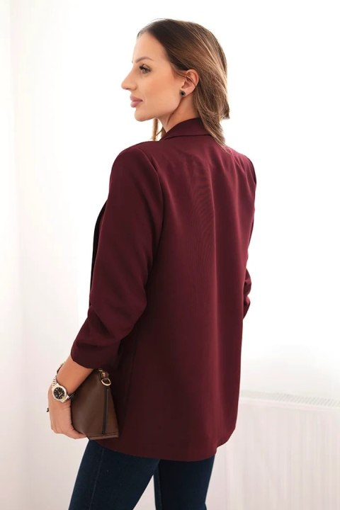 Marynarka damska bez zapięcia z podszewką S/M śliwkowa