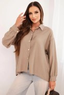 Koszula damska elegancka z wiskozy z ozdobnymi guzikami fango