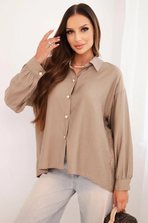 Koszula damska elegancka z wiskozy z ozdobnymi guzikami fango