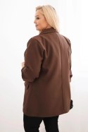 Marynarka damska Plus Size elegancka brązowa