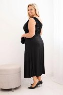 Sukienka damska Plus Size wieczorowa na jedno ramię czarna
