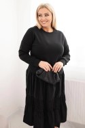 Sukienka damska Plus Size z rozkloszowanym dołem czarna