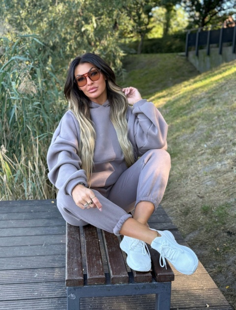 Bawełniany komplet dresowy z kapturem ROBINN I FANGO| one size