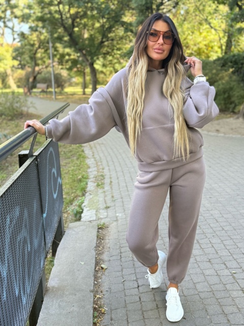 Bawełniany komplet dresowy z kapturem ROBINN I FANGO| one size