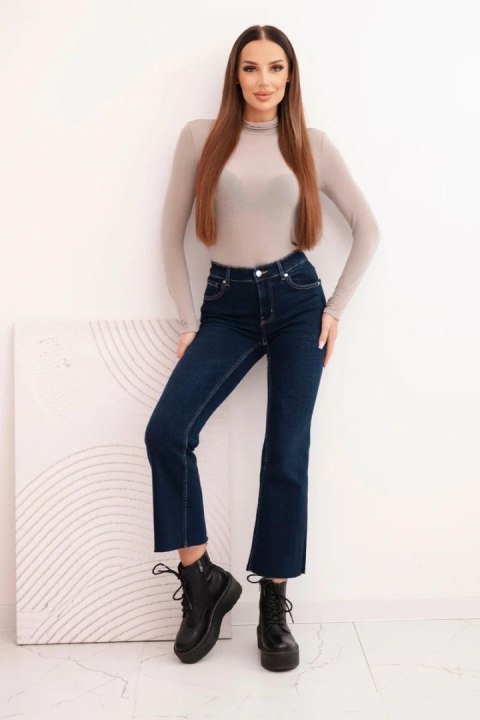 Damska bluzka z kaszmiru z golfem i długim rękawem ciemno beżowa