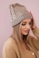 Czapka damska Amira K359 ciemno beżowa