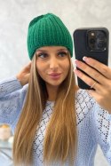 Czapka damska Rebeka K345 ciemny zielony