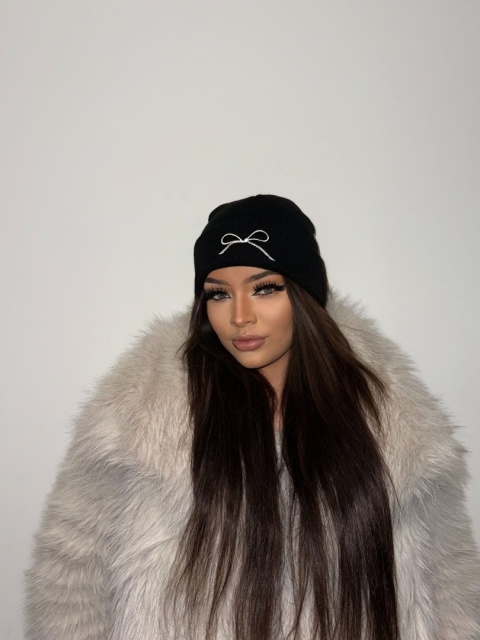 Czapka z haftowaną wstążką SNOW | czerń | one size