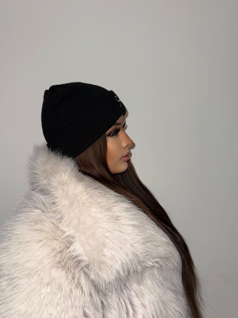 Czapka z haftowaną wstążką SNOW | czerń | one size