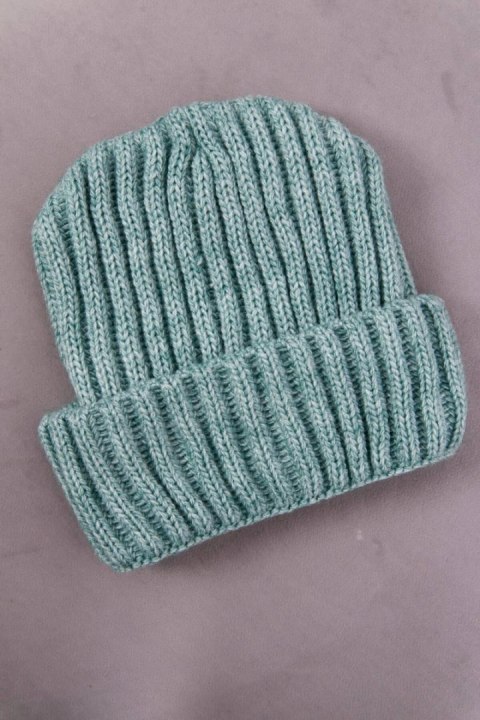 Czapka z wywinięciem Magda K293 ciemno miętowa