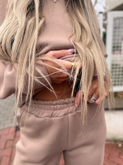 Ocieplany komplet dresowy MAURO I BEŻ | one size