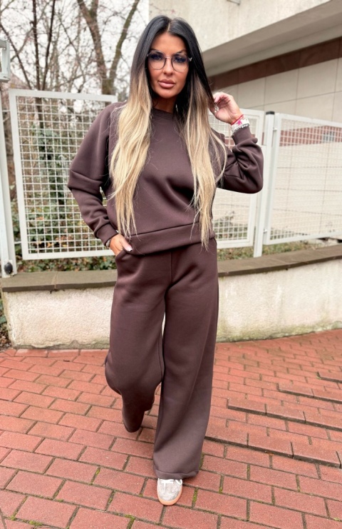 Ocieplany komplet dresowy MAURO I CZEKOLADA| one size