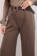 Spodnie damskie eleganckie z paskiem i szeroką nogawką fango