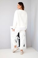 Komplet damski z masełkowy z luźną bluzą i spodniami dresowymi ecru