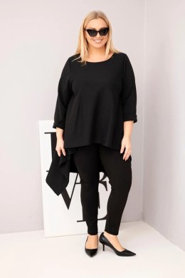 Tunika damska Plus Size bawełniana o asymetrycznym kroju czarna