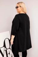 Tunika damska Plus Size bawełniana o asymetrycznym kroju czarna