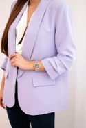 Marynarka z klapami elegancka jasno fioletowa