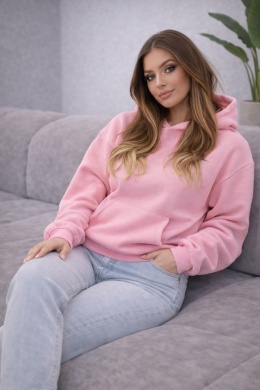 Bluza ocieplana z kapturem Vigo cukierkowy róż