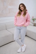 Bluza ocieplana z kapturem Vigo cukierkowy róż
