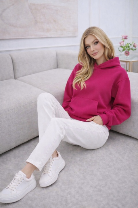 Bluza ocieplana z kapturem Vigo fuksja