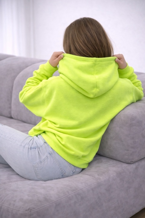 Bluza ocieplana z kapturem Vigo neonowa limonka