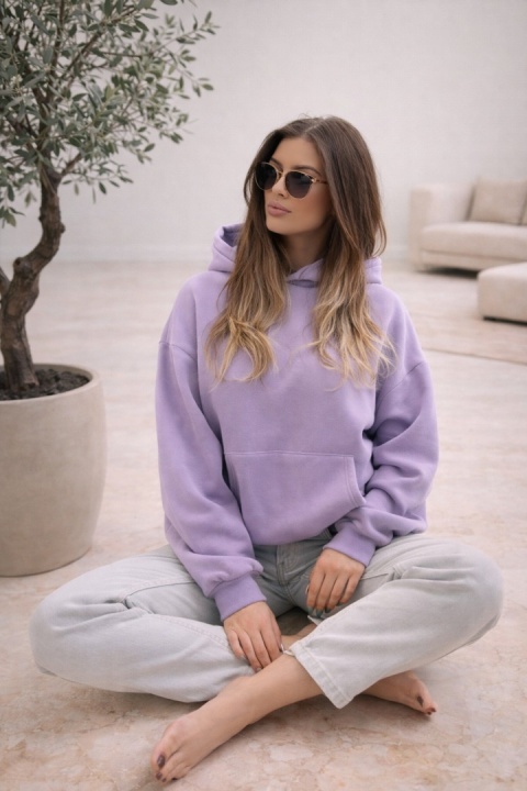 Bluza ocieplana z kapturem Vigo wrzos