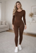 Elastyczny kombinezon z przeszyciem Diagonal Suit brązowy