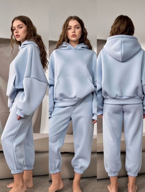Bawełniany komplet dresowy z kapturem ROBINN I BLUE SKY | one size