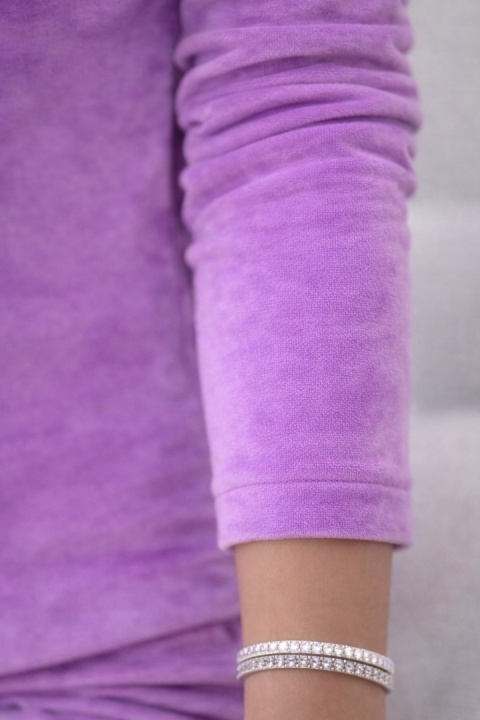 Welurowy komplet dresowy NATANIEL I lila | kieszonka I one size