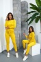 Welurowy komplet dresowy NATANIEL I żółty | kieszonka I one size