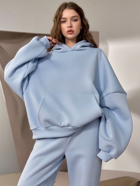 Bawełniany komplet dresowy z kapturem ROBINN I BLUE SKY | one size