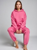 Bawełniany komplet dresowy z kapturem ROBINN I FUKSJA | one size