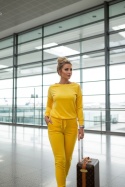 Welurowy komplet dresowy VITO I żółty I one size