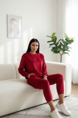Welurowy komplet dresowy VITO polish edition I czerwonyI one size