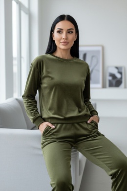 Welurowy komplet dresowy VITO polish edition I oliwka I one size