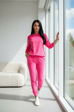 Welurowy komplet dresowy VITO - polish edition | neonowa barbie I one size