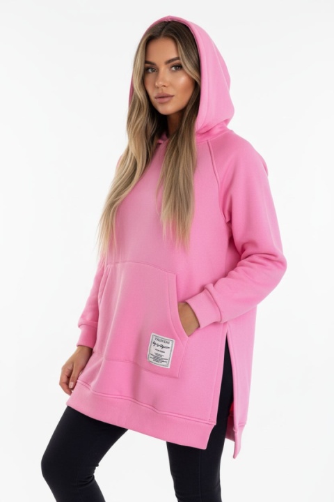 Gruba ocieplana bluza CABO | cukierkowy róż | one size | polski produkt