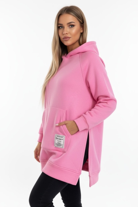 Gruba ocieplana bluza CABO | cukierkowy róż | one size | polski produkt