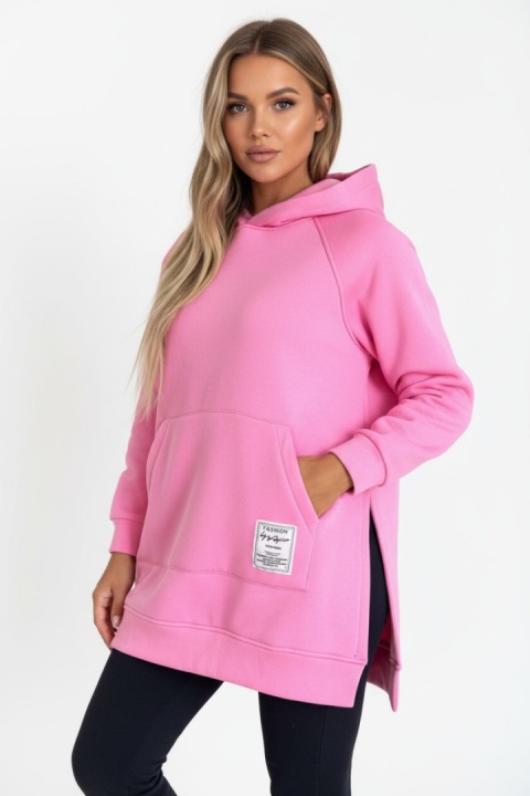 Gruba ocieplana bluza CABO | cukierkowy róż | one size | polski produkt