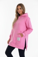 Gruba ocieplana bluza CABO | cukierkowy róż | one size | polski produkt