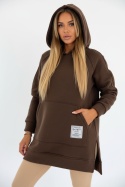 Gruba ocieplana bluza CABO | czekoladowy | one size | polski produkt