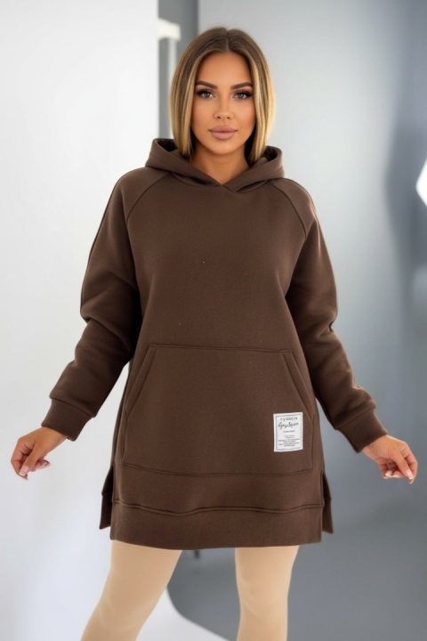 Gruba ocieplana bluza CABO | czekoladowy | one size | polski produkt