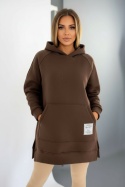 Gruba ocieplana bluza CABO | czekoladowy | one size | polski produkt