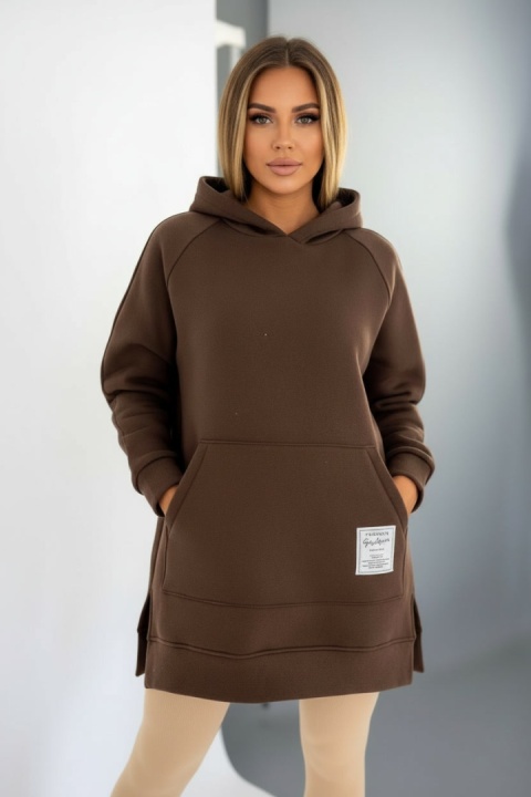Gruba ocieplana bluza CABO | czekoladowy | one size | polski produkt