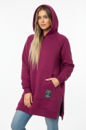 Gruba ocieplana bluza CABO | śliwka | one size | polski produkt