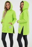 Gruba ocieplana bluza CABO | żółto-zielony neon | one size | polski produkt