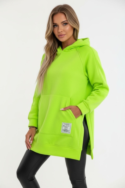 Gruba ocieplana bluza CABO | żółto-zielony neon | one size | polski produkt