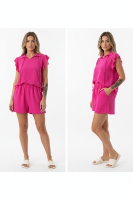 Krótki komplet COCA | neonowa barbie | one size