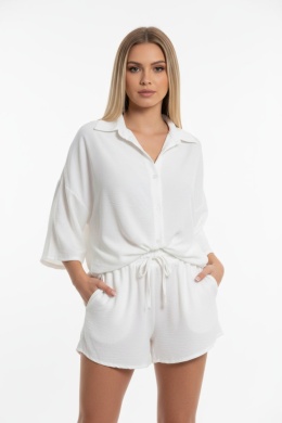 Oversize'owy komplet GIUSEPPE | wiosenno / letni | biel | rozmiar uniwersalny
